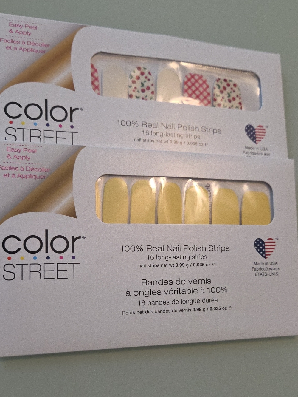 Color Street Nail Polish Strips - CHERRY PICKED & BELGIAN Buttercup NEW 2 SETS